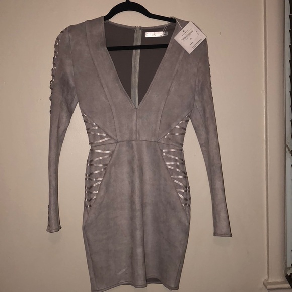 Missguided Dresses & Skirts - Brand new misguided suede low cut dress